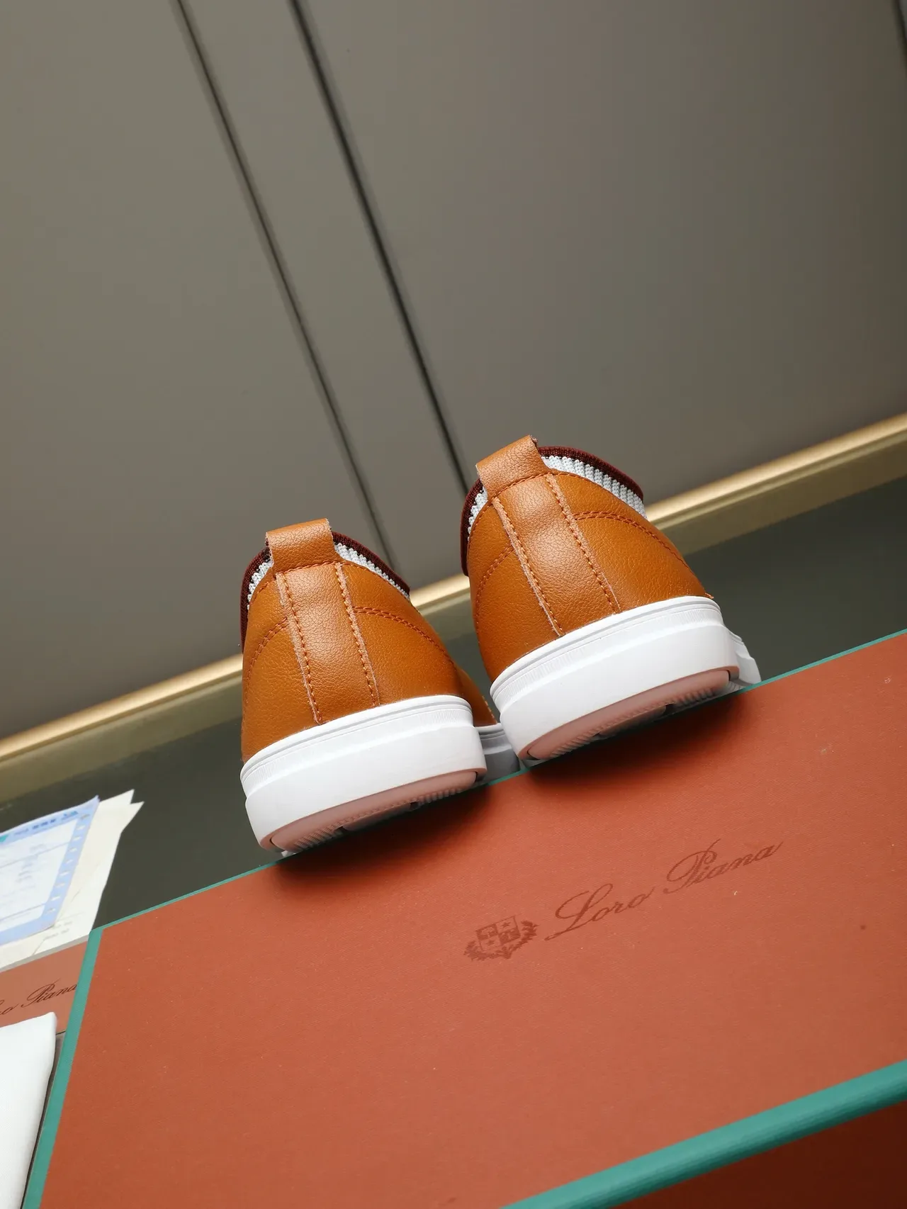 Loro Piana Leather and Knit Low-Top Lifestyle Sneaker 3