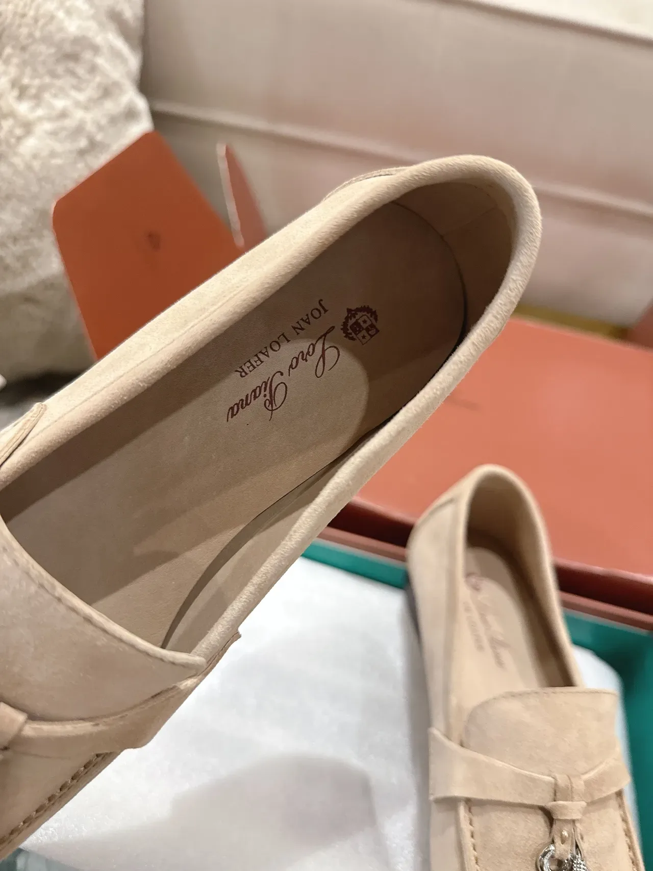 Loro Piana Summer Walk Beige Suede Tassel-Tie Loafers 2