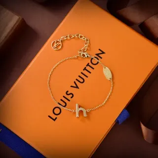 Louis Vuitton Alphabet 'h' Gold-Tone Chain Bracelet