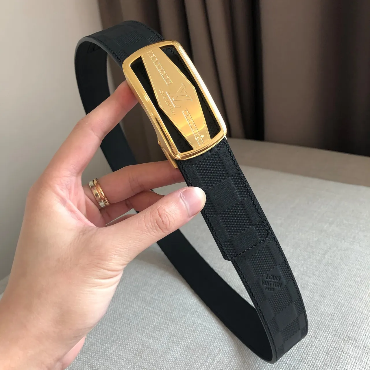 Louis Vuitton Automatic Belt Damier Graphite Leather Belt 3