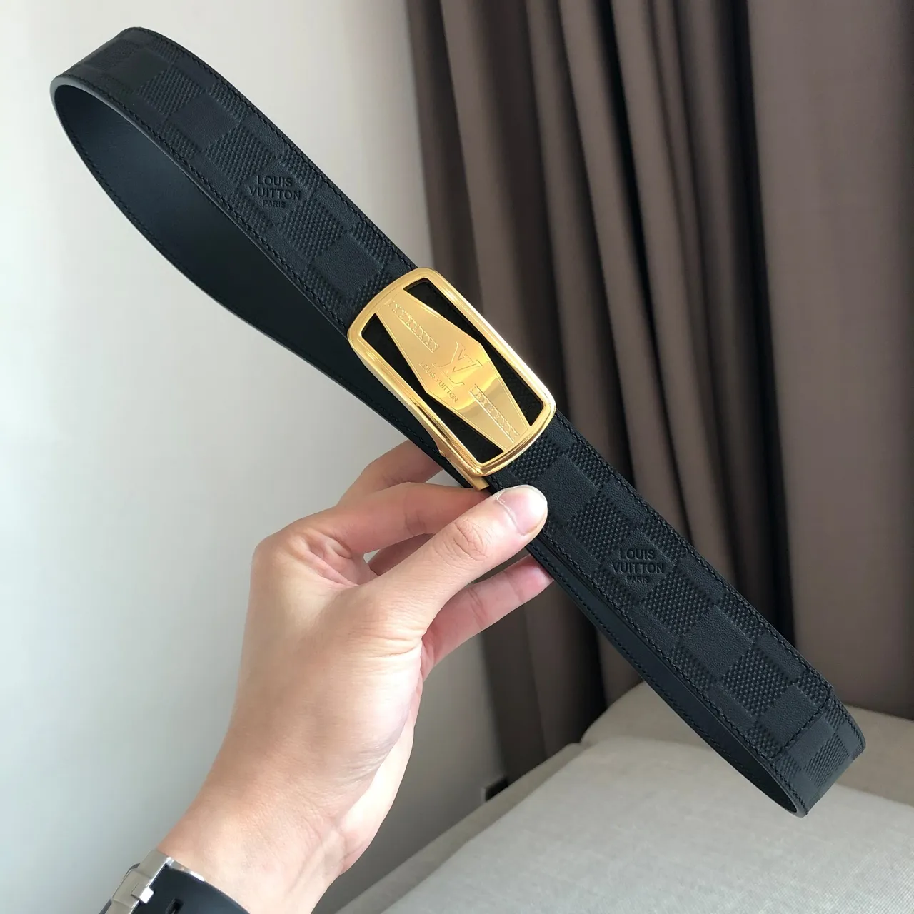 Louis Vuitton Automatic Belt Damier Graphite Leather Belt 4