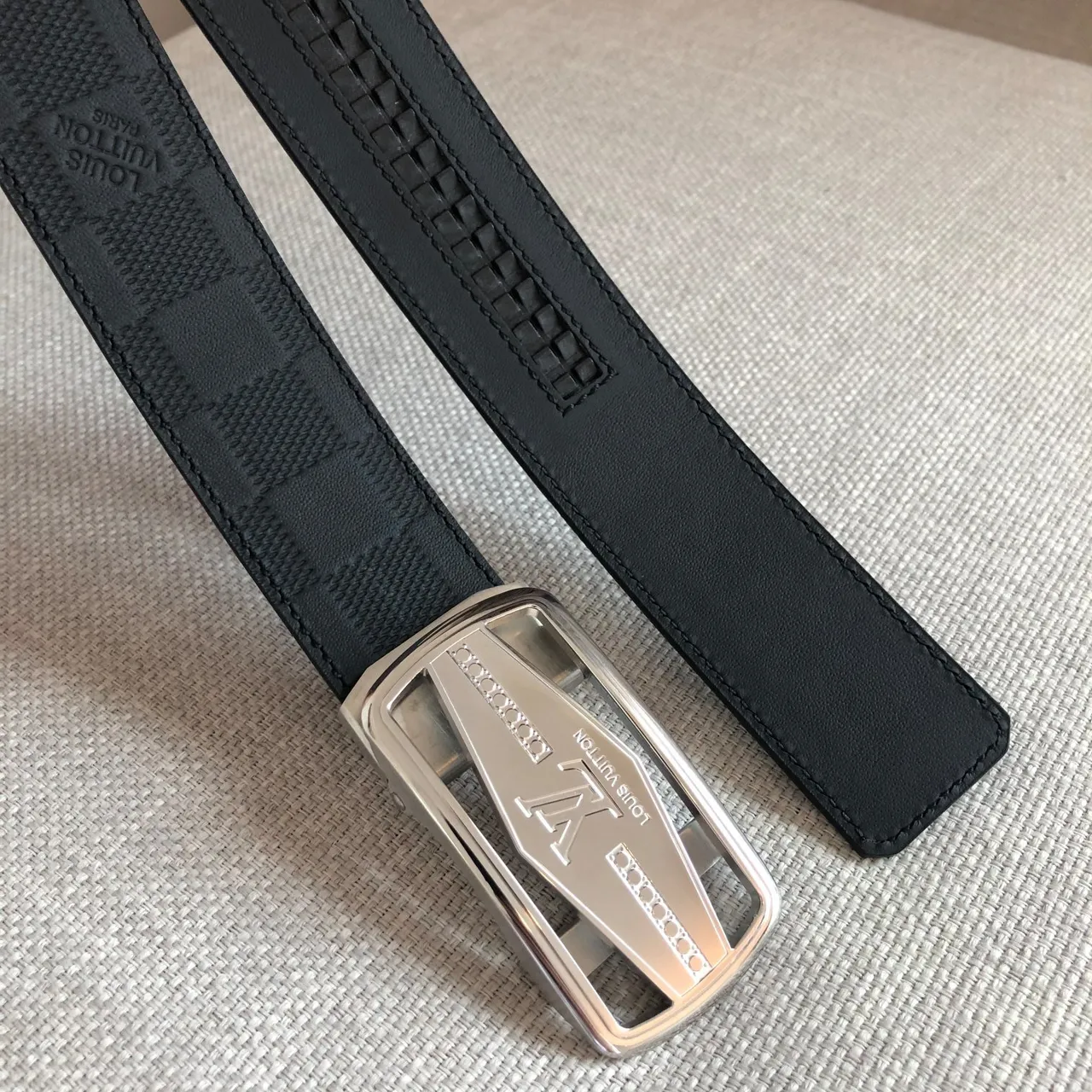 Louis Vuitton Automatic Belt Damier Graphite Leather Belt 5