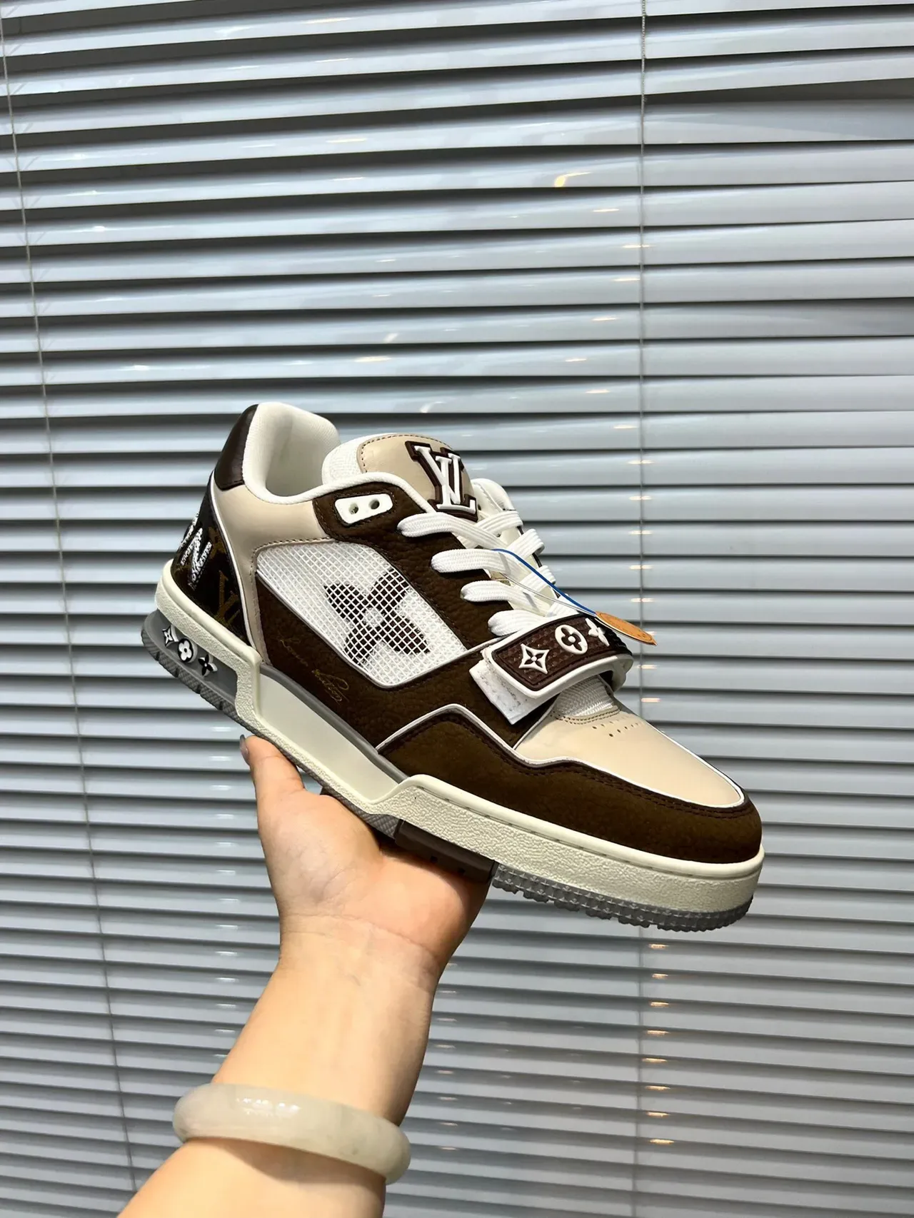 Louis Vuitton Beige Brown Low-Top Dual-Strap Closure Lifestyle Sneakers 6