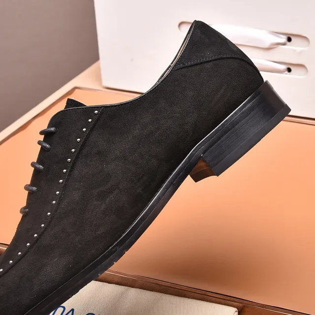 Louis Vuitton Black Brown Suede Full Perforations Brogue 2