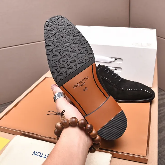 Louis Vuitton Black Brown Suede Full Perforations Brogue 3