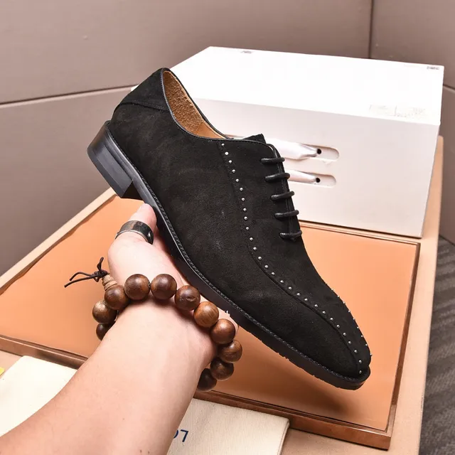 Louis Vuitton Black Brown Suede Full Perforations Brogue 6