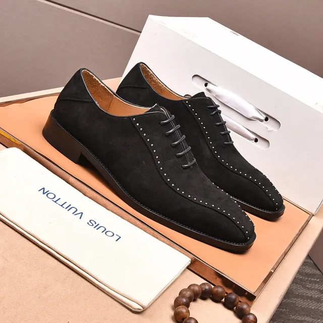 Louis Vuitton Black Brown Suede Full Perforations Brogue 8