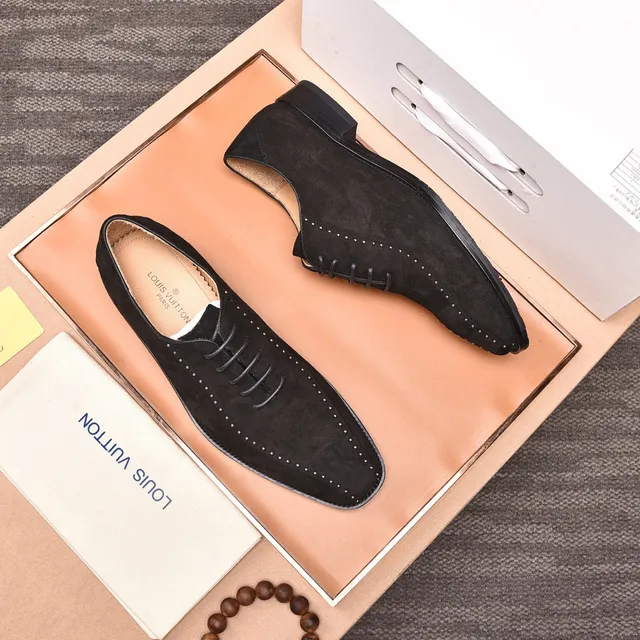 Louis Vuitton Black Brown Suede Full Perforations Brogue 9
