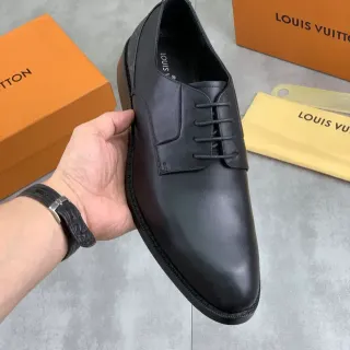 Louis Vuitton Black Cap Toe Oxford Shoes