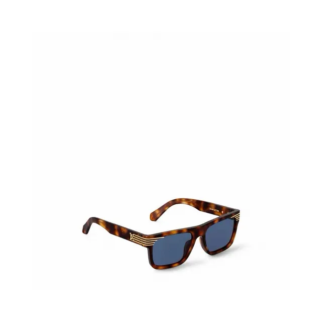 Louis Vuitton Black Gold Rectangular Frame Matte Acetate Sunglasses 9