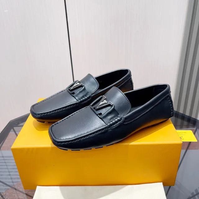 Louis Vuitton Black Leather LV Buckle Closure Loafer 3