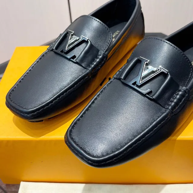 Louis Vuitton Black Leather LV Buckle Closure Loafer 5