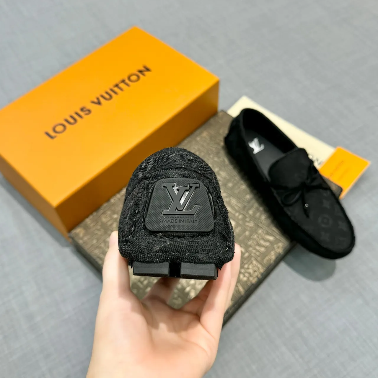 Louis Vuitton Black Monogram Jacquard Fabric Bow-Tassel Front Loafer 4