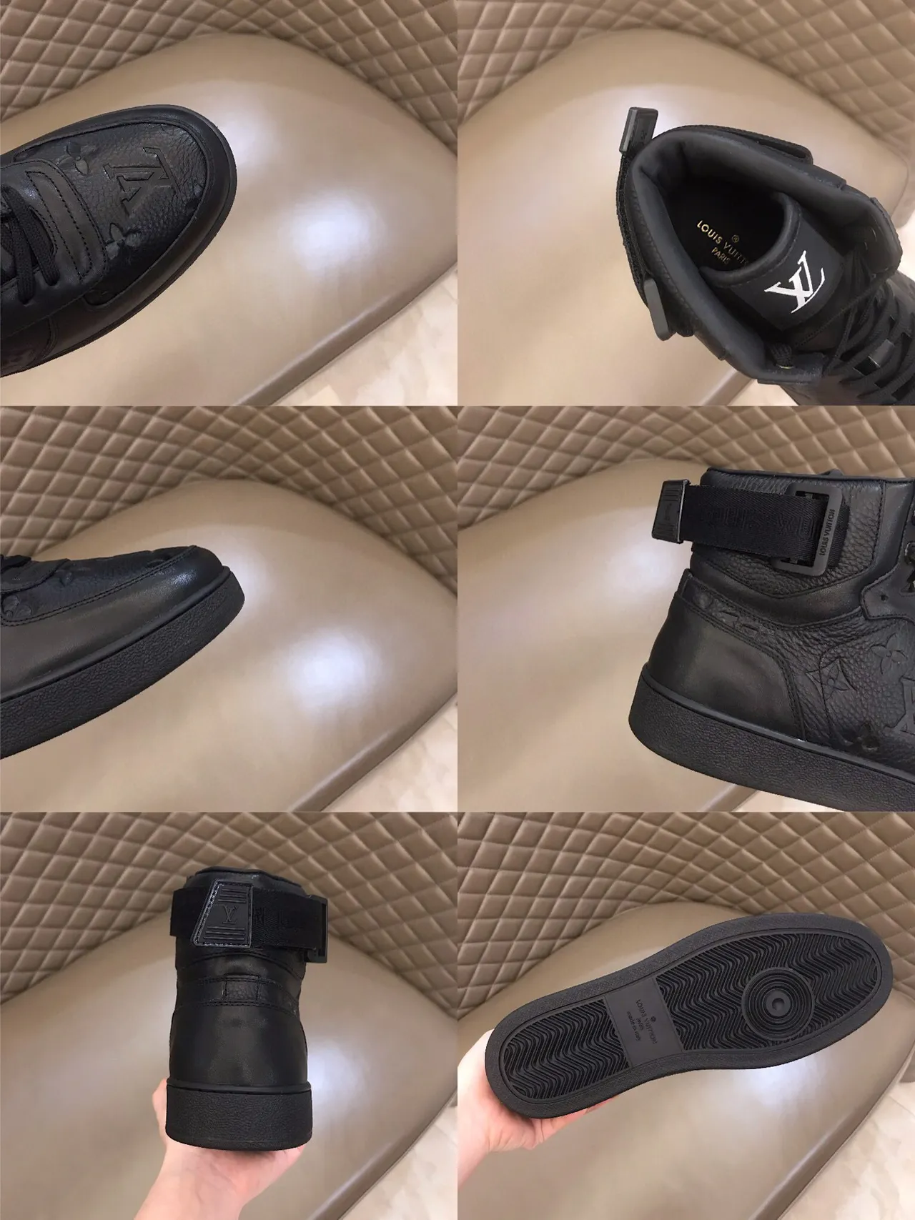 Louis Vuitton Black Monogrammed Leather High-Top Lifestyle Sneakers 9