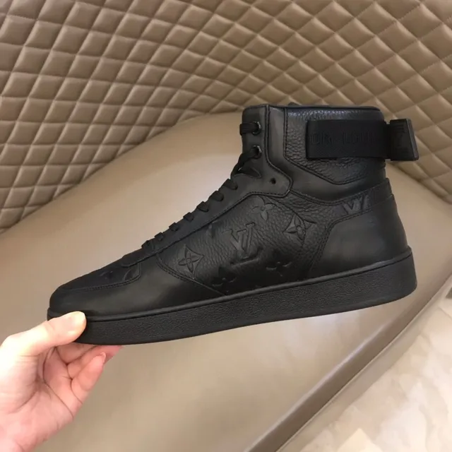 Louis Vuitton Black Monogrammed Leather High-Top Lifestyle Sneakers 2