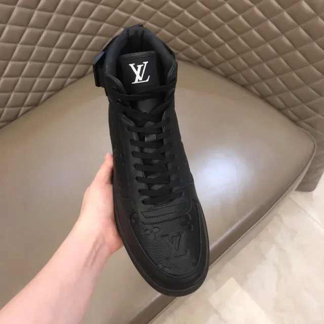 Louis Vuitton Black Monogrammed Leather High-Top Lifestyle Sneakers 3