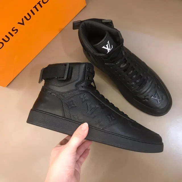 Louis Vuitton Black Monogrammed Leather High-Top Lifestyle Sneakers 5