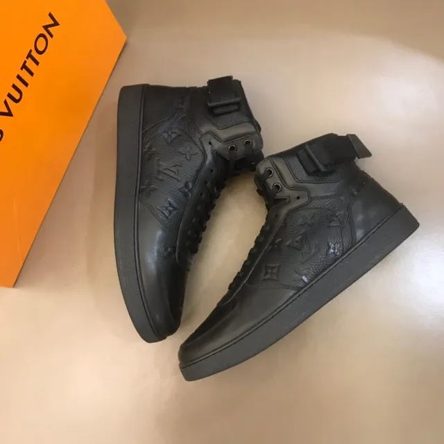 Louis Vuitton Black Monogrammed Leather High-Top Lifestyle Sneakers 6