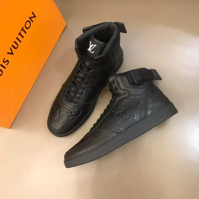 Louis Vuitton Black Monogrammed Leather High-Top Lifestyle Sneakers 7