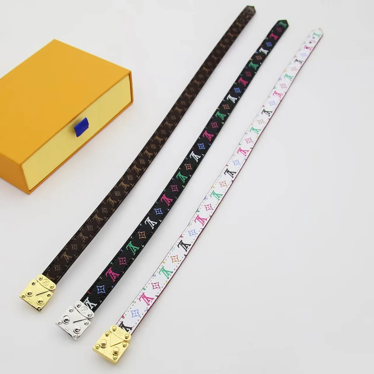 Louis Vuitton Black Multicolor Double-Wrap Monogram Leather Belt 3
