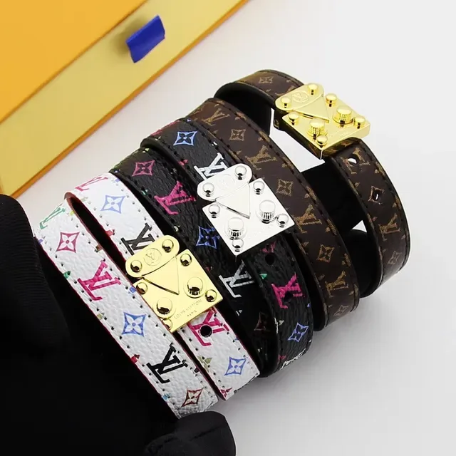 Louis Vuitton Black Multicolor Double-Wrap Monogram Leather Belt 4