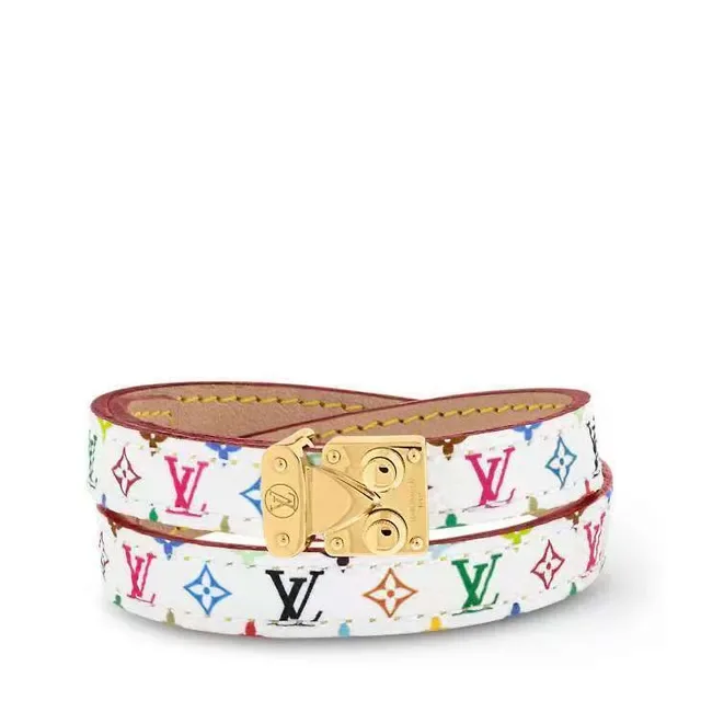 Louis Vuitton Black Multicolor Double-Wrap Monogram Leather Belt 8