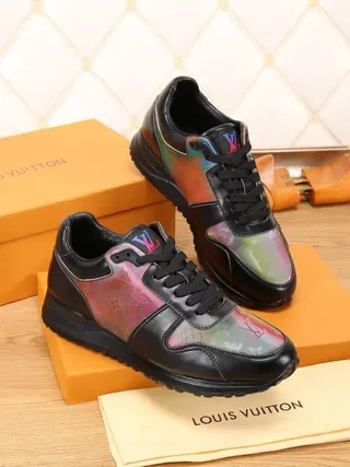 Louis Vuitton Black Multicolor Leather Iridescent Monogram Panel Lifestyle Sneakers 1