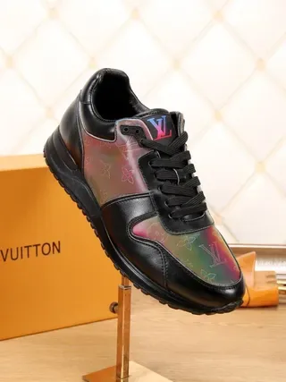 Louis Vuitton Black Multicolor Leather Iridescent Monogram Panel Lifestyle Sneakers 9