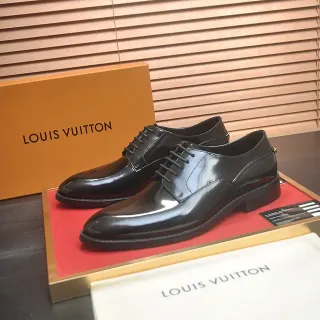 Louis Vuitton Black Patent Leather Cap-Toe Oxford Shoes