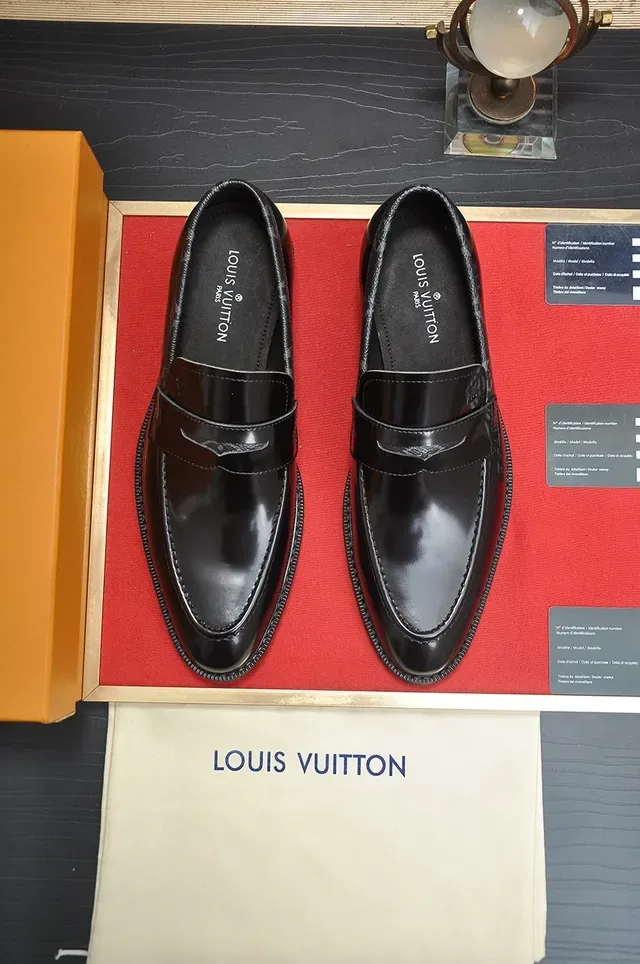 Louis Vuitton Black Polished Leather Monogrammed Strap Loafer 2