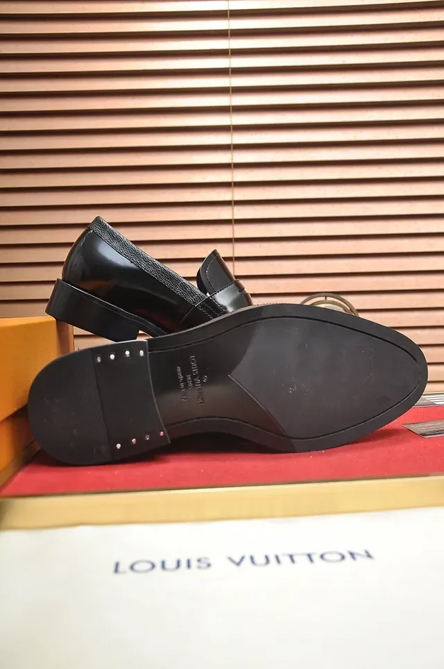 Louis Vuitton Black Polished Leather Monogrammed Strap Loafer 4
