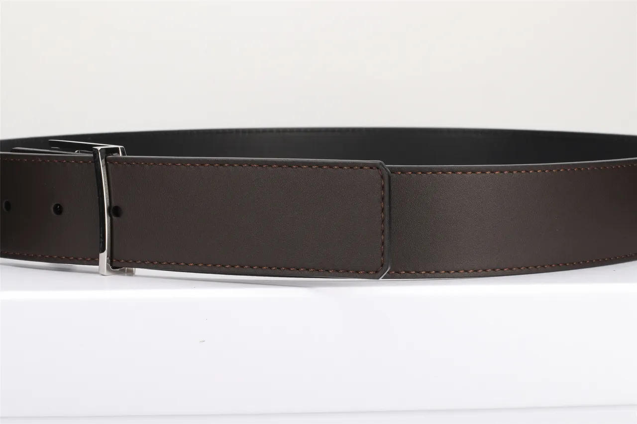 Louis Vuitton Noir Argent Lisse Double Teinte Métal Boucle LV Ceinture Cuir 4