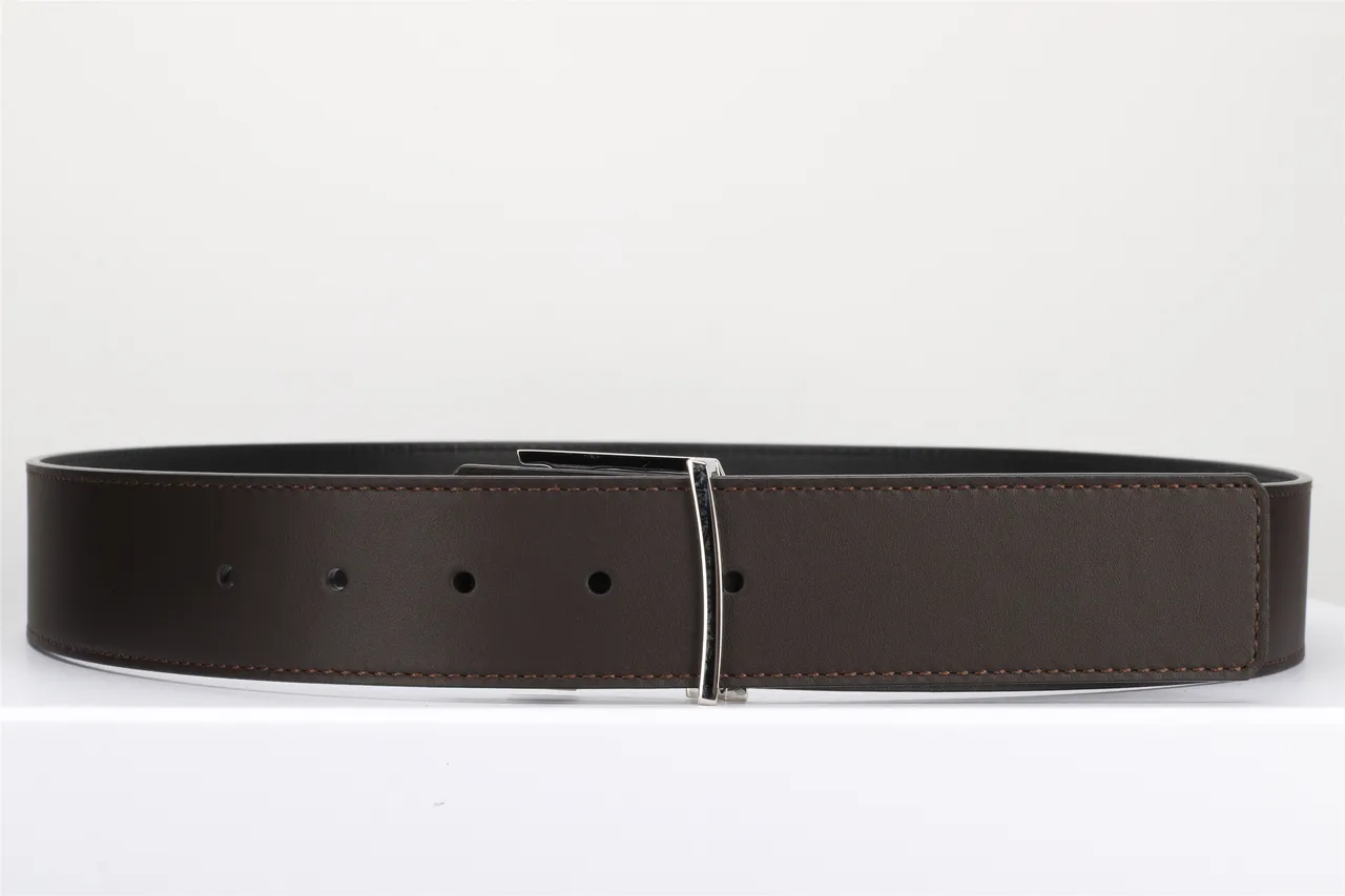 Louis Vuitton Noir Argent Lisse Double Teinte Métal Boucle LV Ceinture Cuir 5