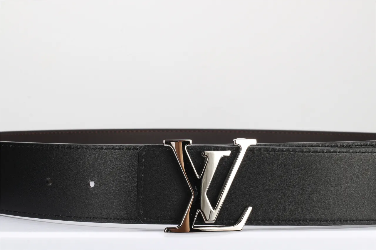 Louis Vuitton Noir Argent Lisse Double Teinte Métal Boucle LV Ceinture Cuir 7