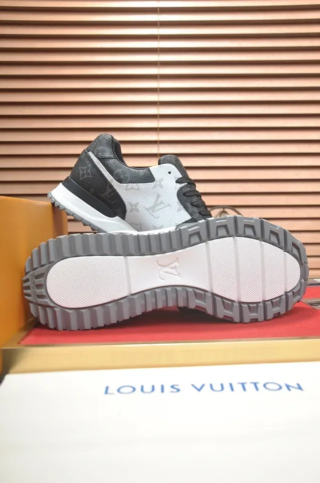Louis Vuitton Black White Monogram Leather Panelled Upper Lifestyle Sneakers 3