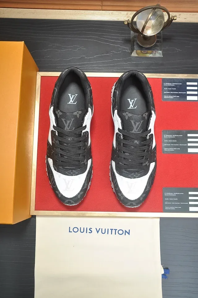 Louis Vuitton Black White Monogram Leather Panelled Upper Lifestyle Sneakers 5