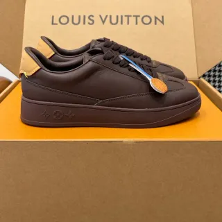 Louis Vuitton Brown Beige Low-Top Leather Upper Lifestyle Sneakers