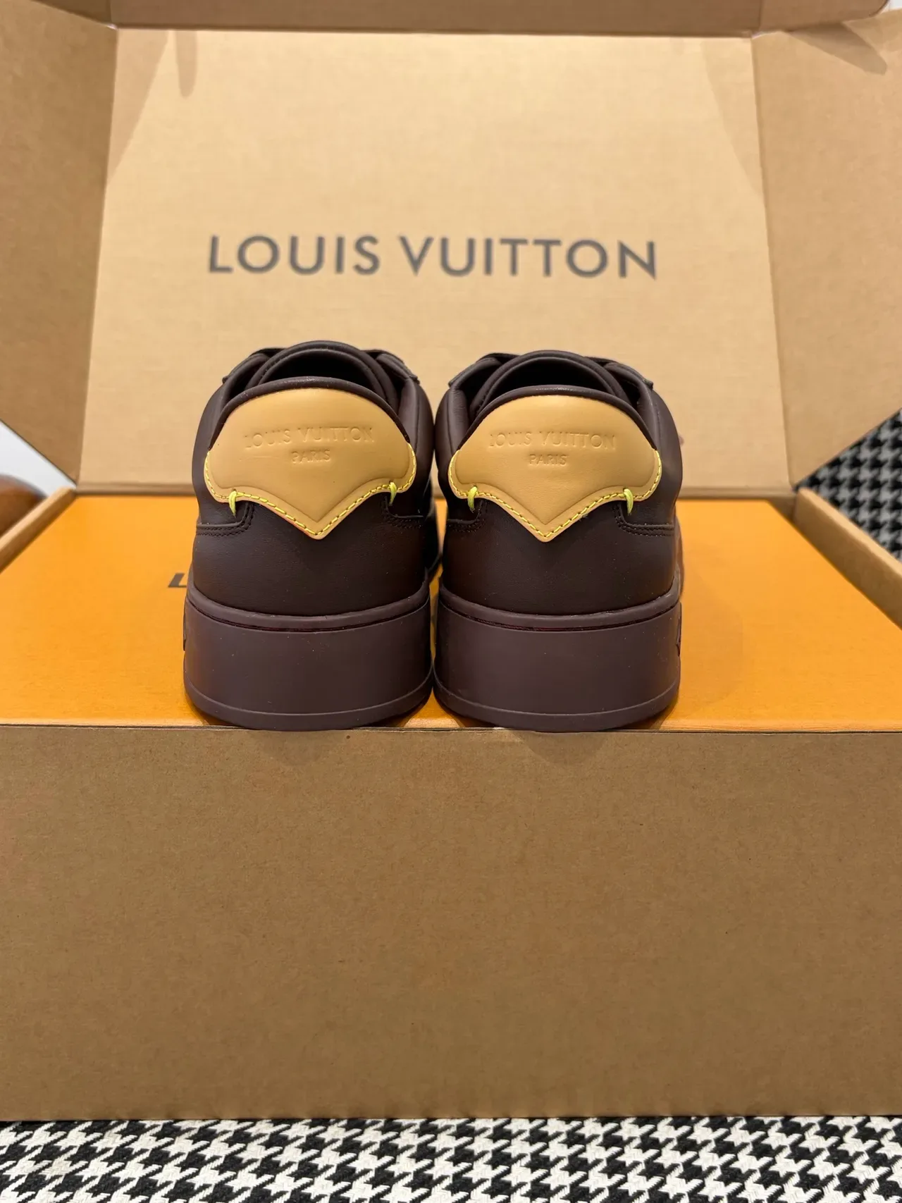 Louis Vuitton Sneakers Lifestyle Marron Beige Low-Top en Cuir 5
