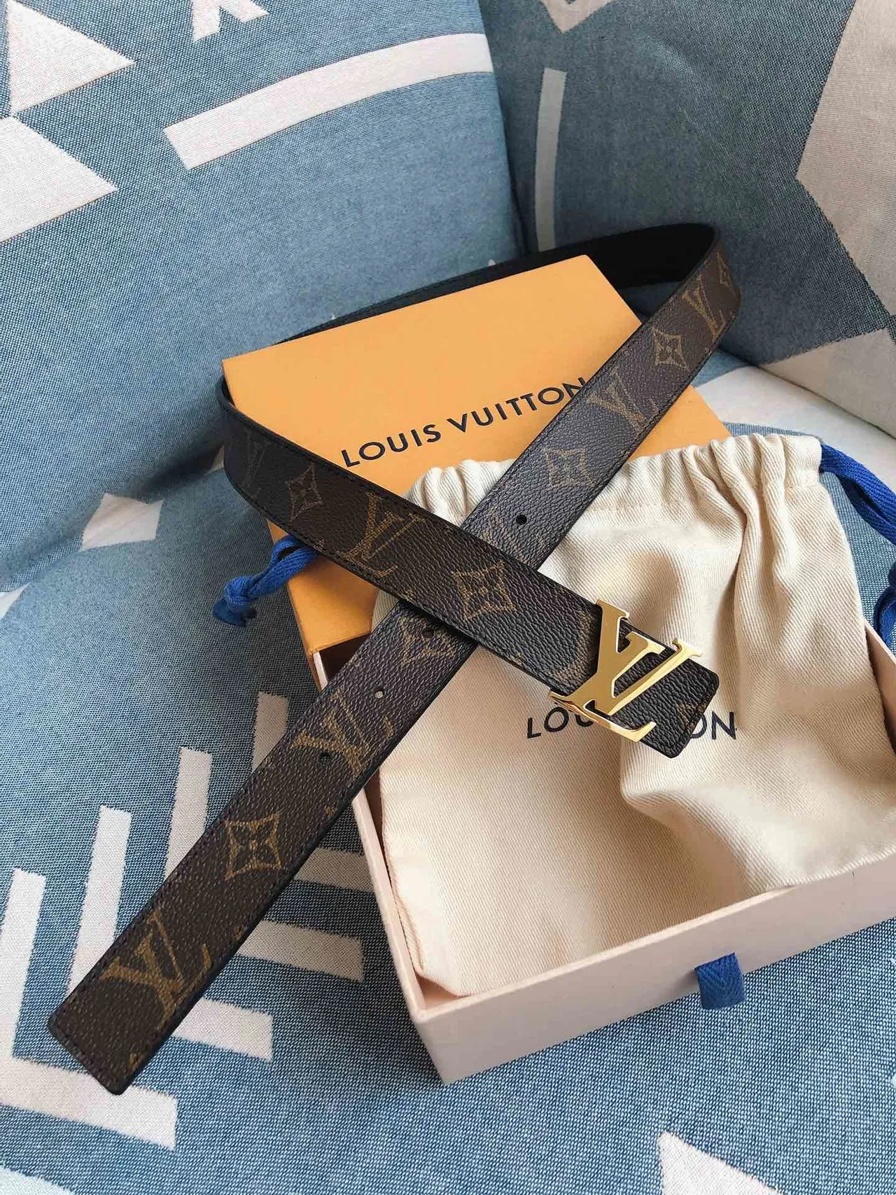 Louis Vuitton 棕金 Monogram Canvas LV Buckle 皮带 7