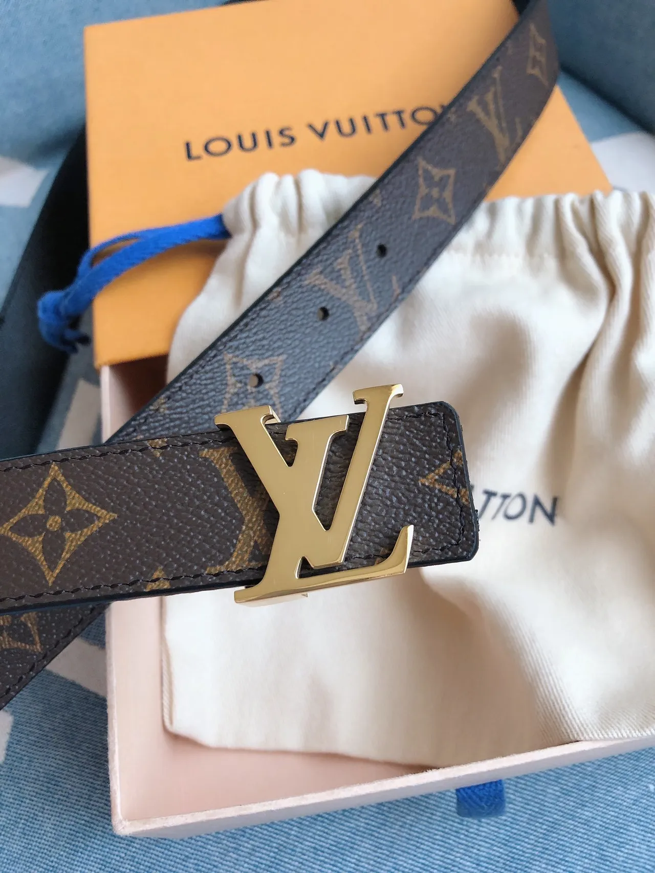 Louis Vuitton 棕金 Monogram Canvas LV Buckle 皮带 8
