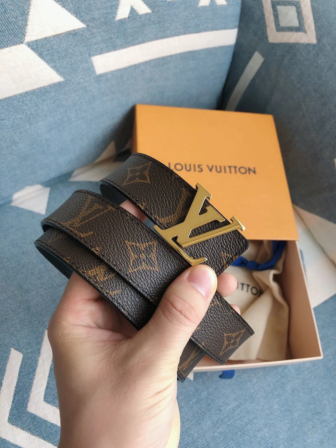 Louis Vuitton 棕金 Monogram Canvas LV Buckle 皮带 9