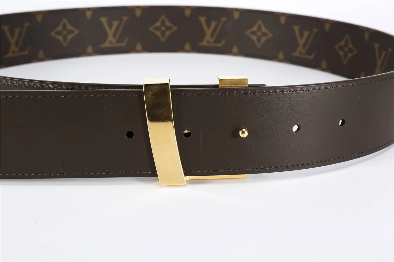 Louis Vuitton Marron Doré Monogramme Toile LV Boucle Cuir Courroie 6