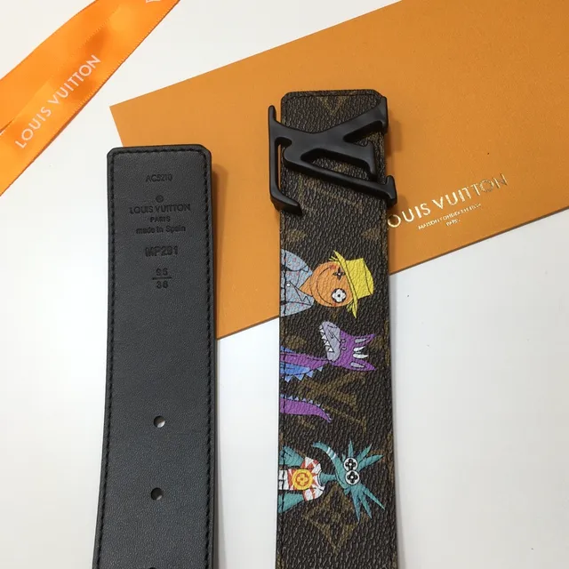 Louis Vuitton Brown Multicolor Monogram Canvas Reversible Leather Belt 4