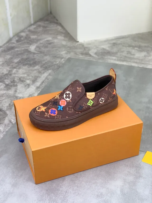 Louis Vuitton Brown Multicolor Monogram Colorful Floral Print Canvas Shoes 4