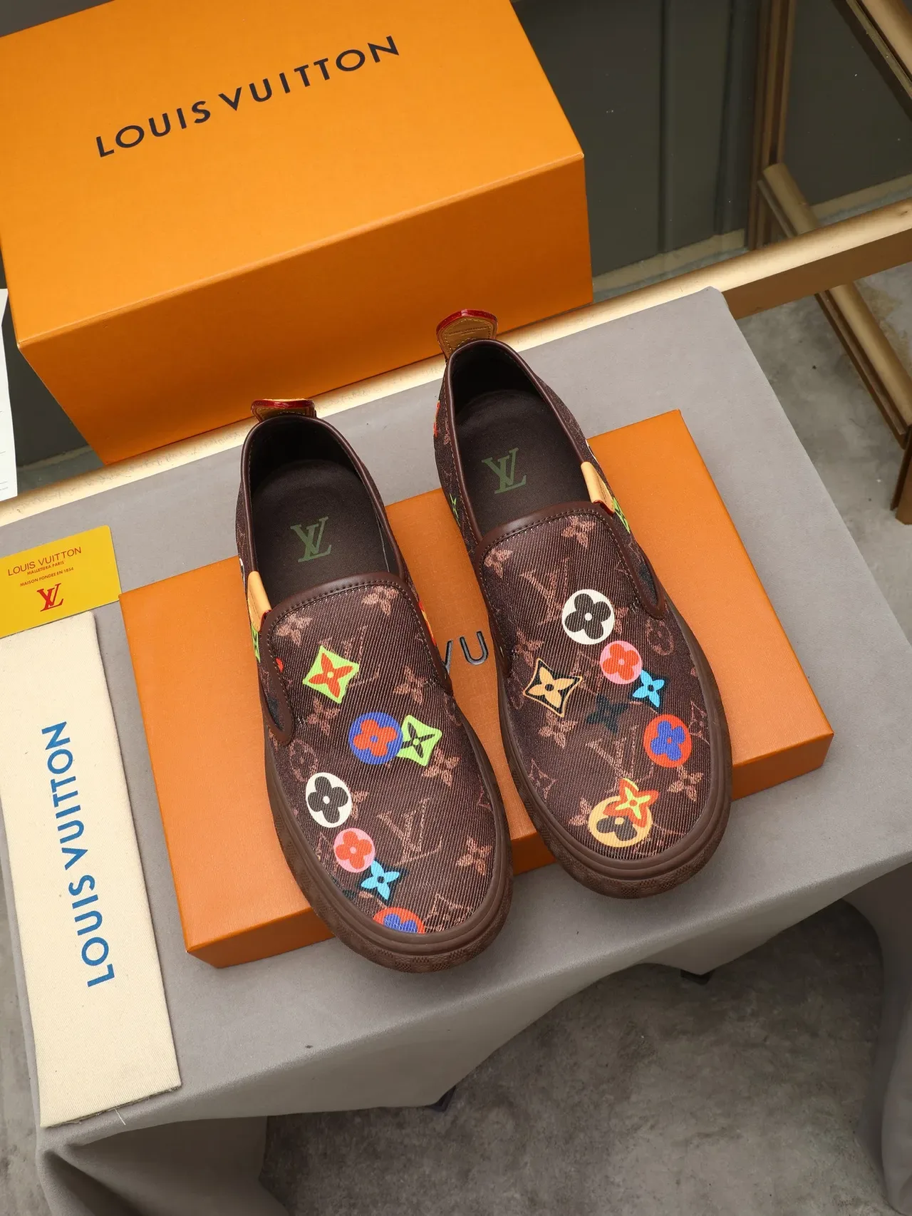Louis Vuitton Brown Multicolor Slip-On Monogram Canvas Lifestyle Sneakers 2
