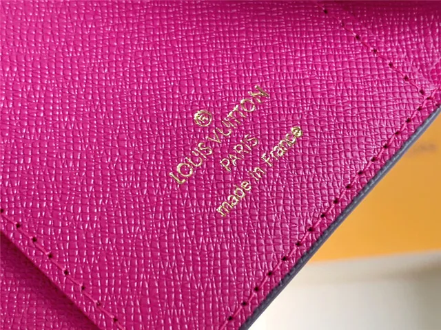 Louis Vuitton Brown Pink Damier Ebène Canvas Envelope Flap Short Wallet 5