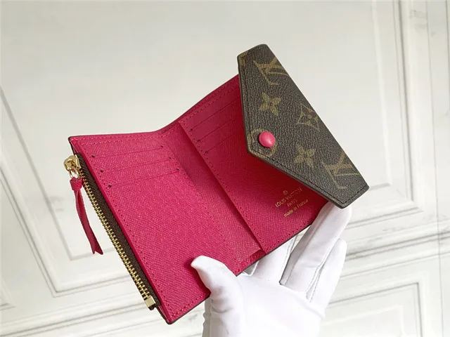 Louis Vuitton Brown Pink Damier Ebène Canvas Envelope Flap Short Wallet 8