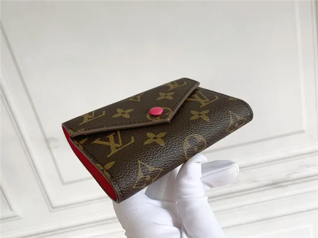 Louis Vuitton Brown Pink Damier Ebène Canvas Envelope Flap Short Wallet 9