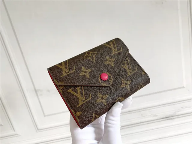 Louis Vuitton Brown Pink Damier Ebène Canvas Envelope Flap Short Wallet 10