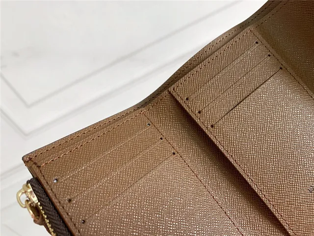 Louis Vuitton Brown Pink Damier Ebène Canvas Envelope Flap Short Wallet 22
